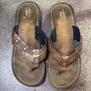 Clarks Tan Leather Sandals